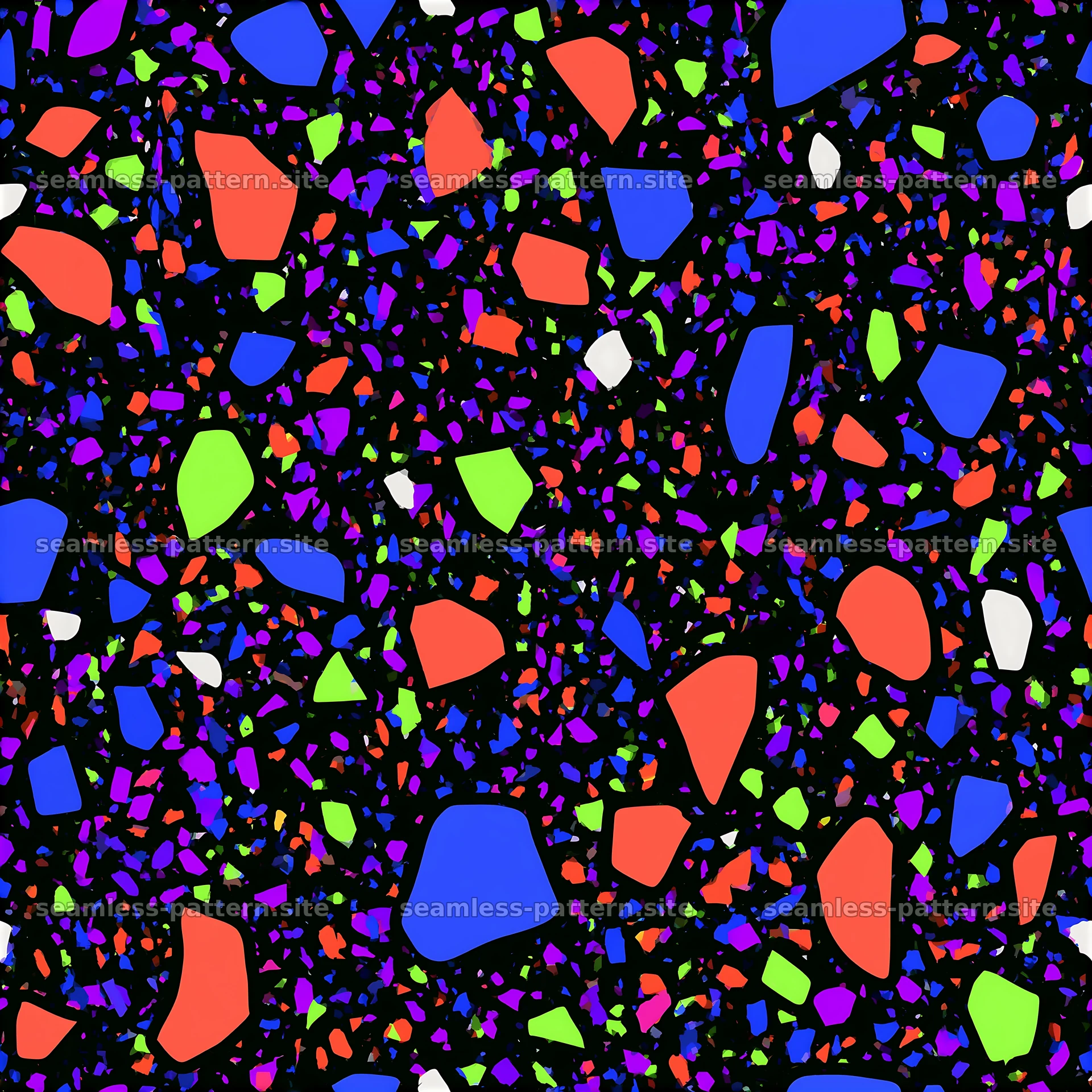 Colorful terrazzo pattern with irregular shapes and bright colors — seamless tileable pattern at 8192x8192