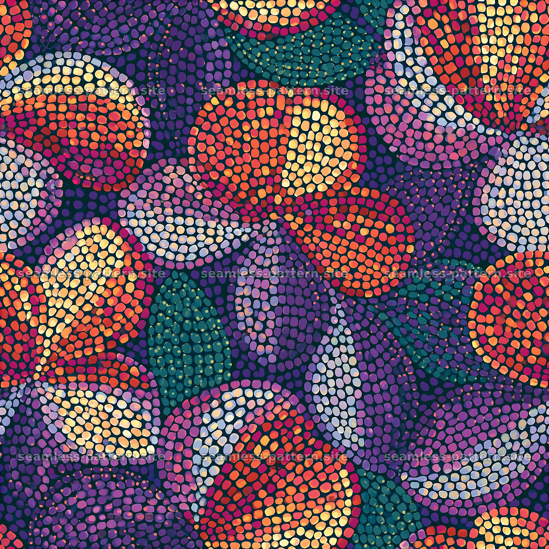 Colorful Abstract Mosaic Dot Seamless Pattern — seamless tileable pattern at 8192x8192