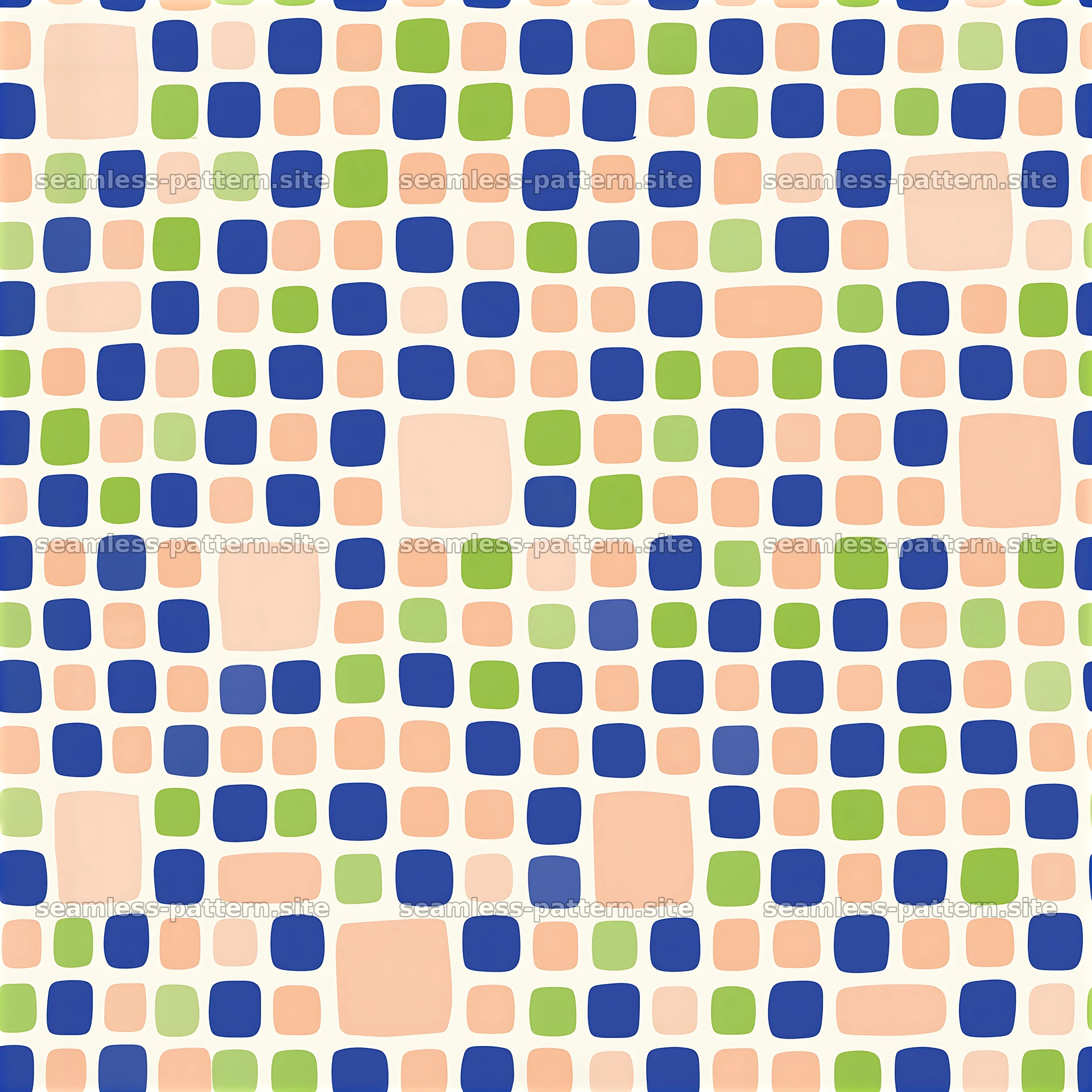 Funky checker tileable pattern with colorful geometric shapes in — seamless tileable pattern at 8192x8192