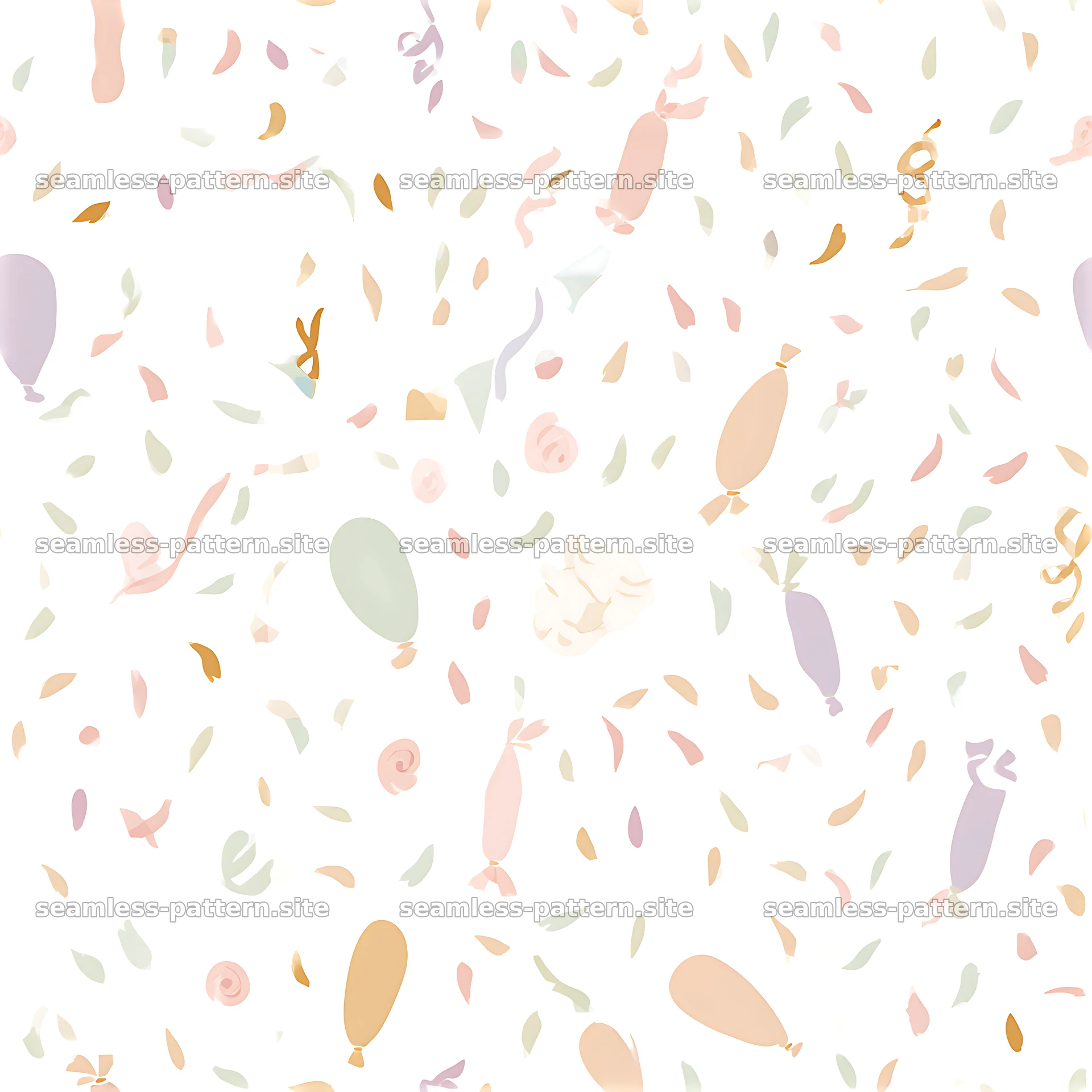 Pastel Balloons and Confetti Seamless Pattern — seamless tileable pattern at 8192x8192