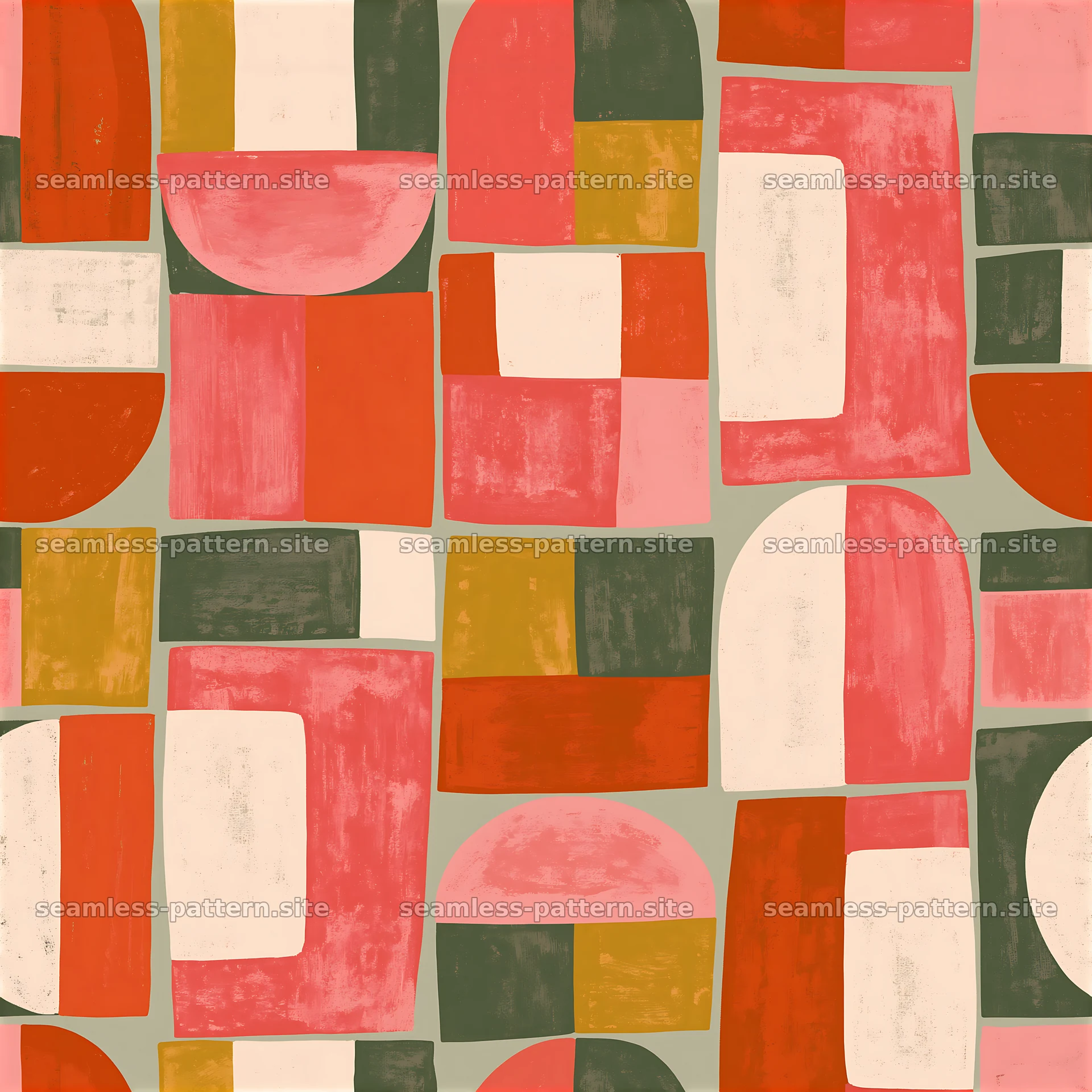 Bright coral shapes seamless pattern with geometric forms and colors — seamless tileable pattern at 8192x8192