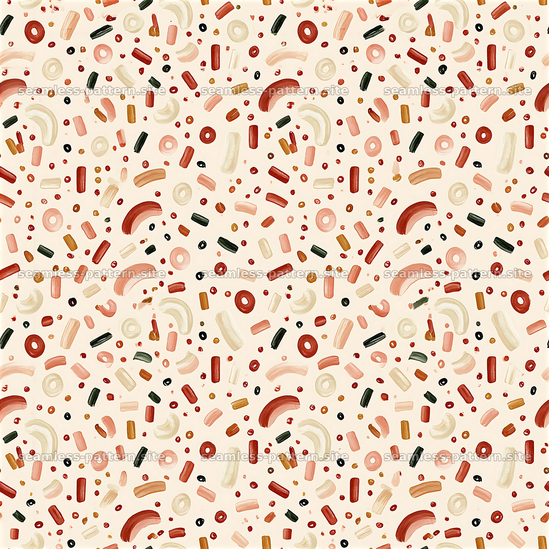 Colorful abstract seamless pattern with shapes and lines — seamless tileable pattern at 8192x8192