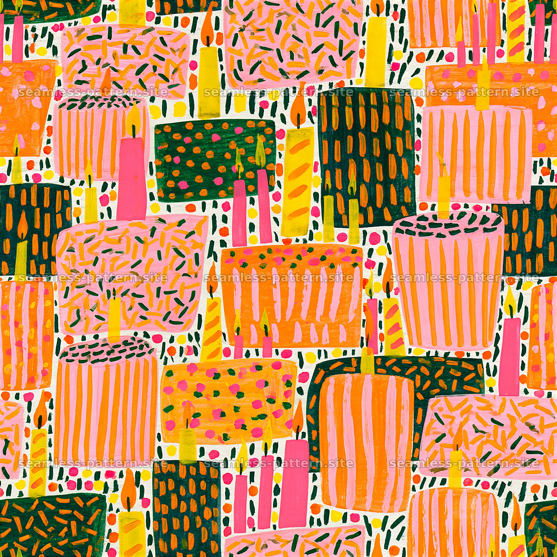 Colorful abstract seamless pattern with playful shapes and lines — seamless tileable pattern at 8192x8192