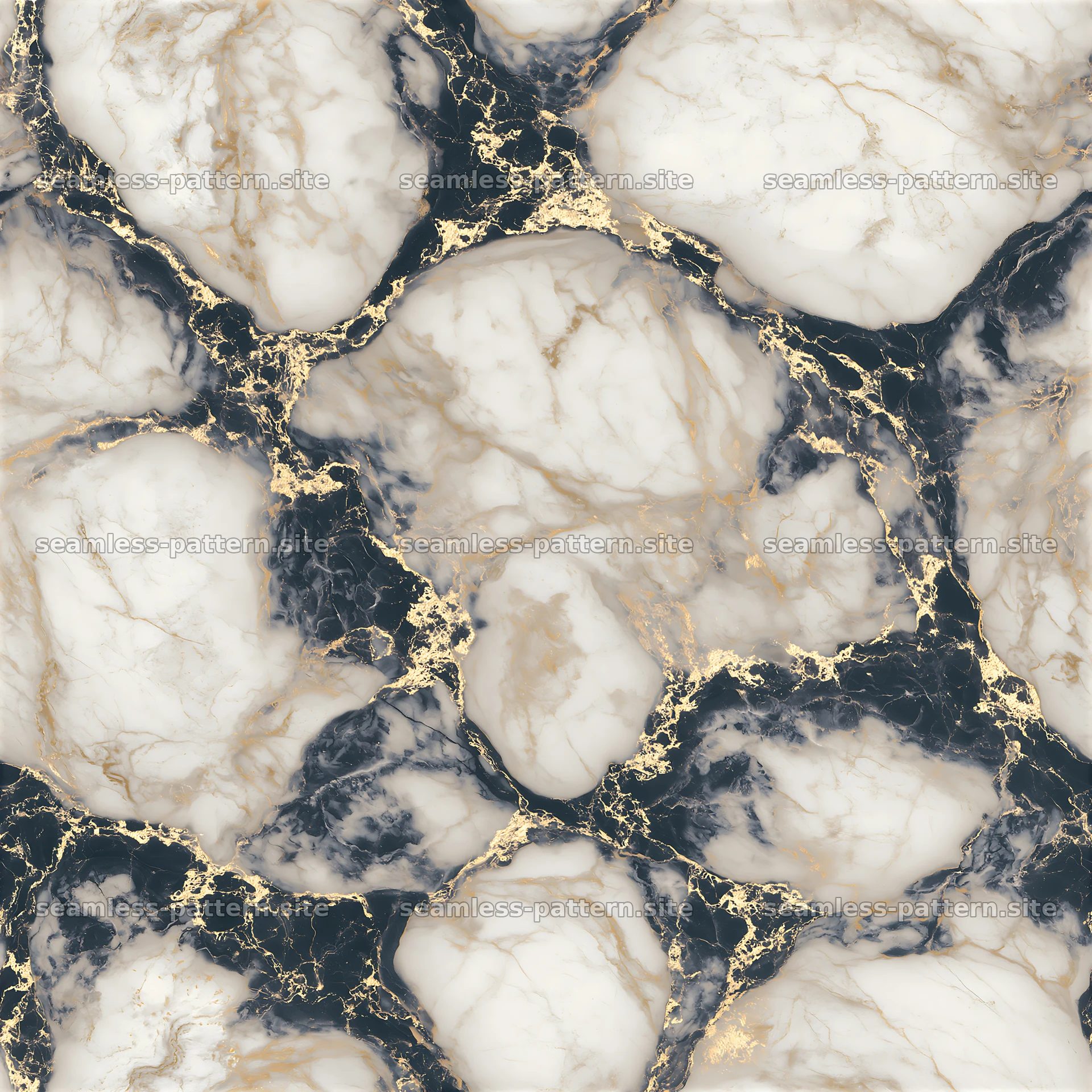 Seamless ornate gold veined marble pattern with dark and light tones — seamless tileable pattern at 8192x8192
