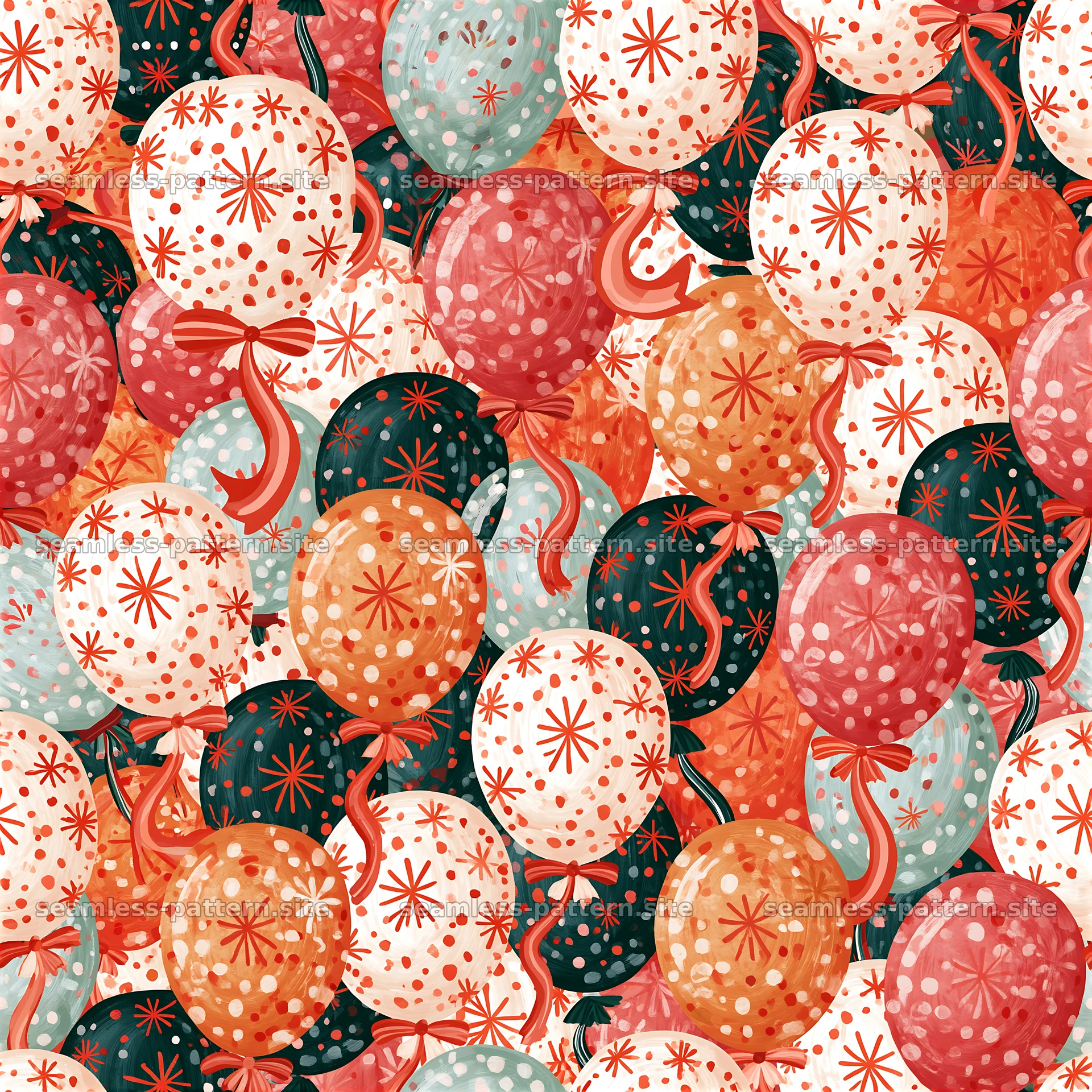 Colorful Birthday Balloon Seamless Pattern — seamless tileable pattern at 8192x8192