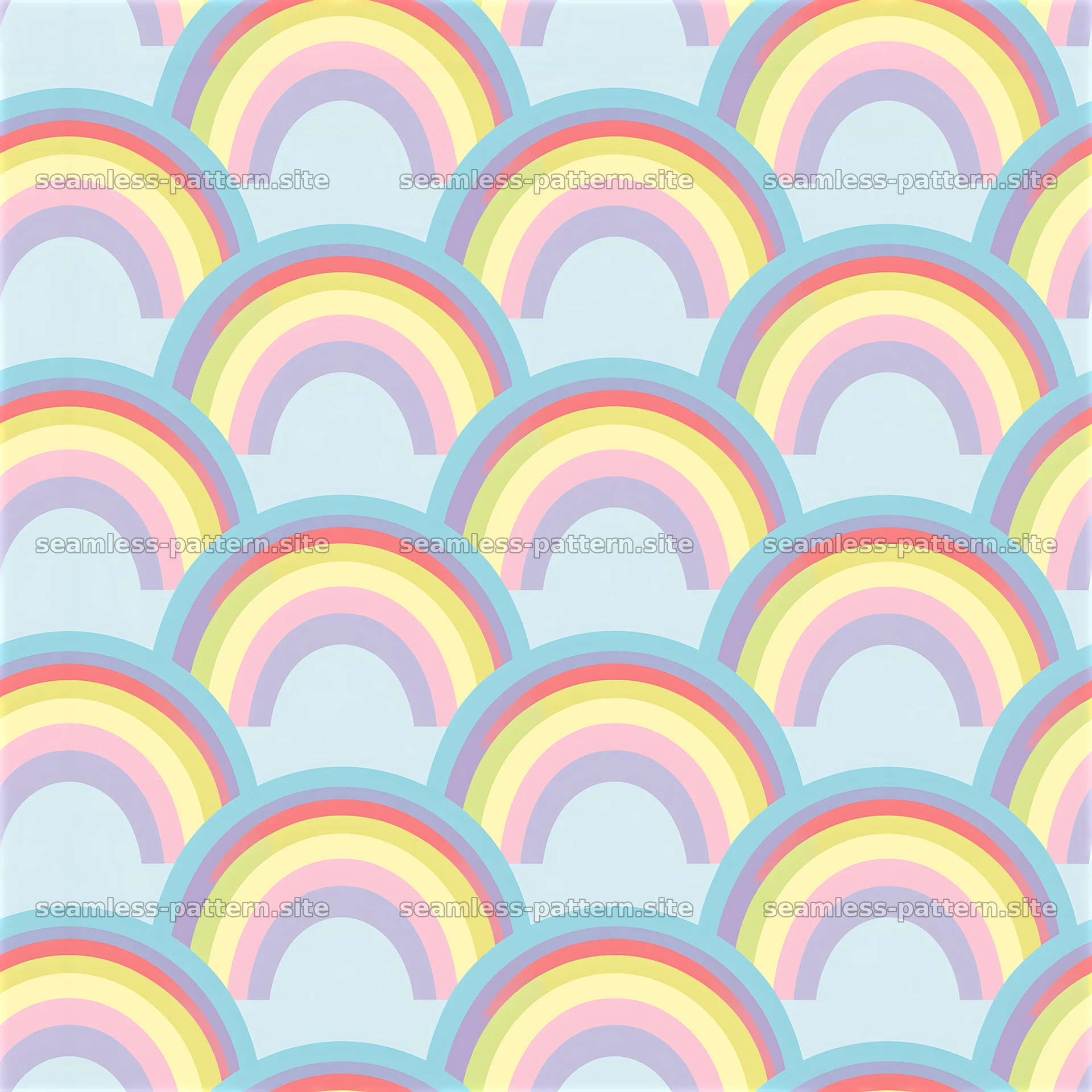 Cute Pastel Rainbow Seamless Pattern — seamless tileable pattern at 8192x8192