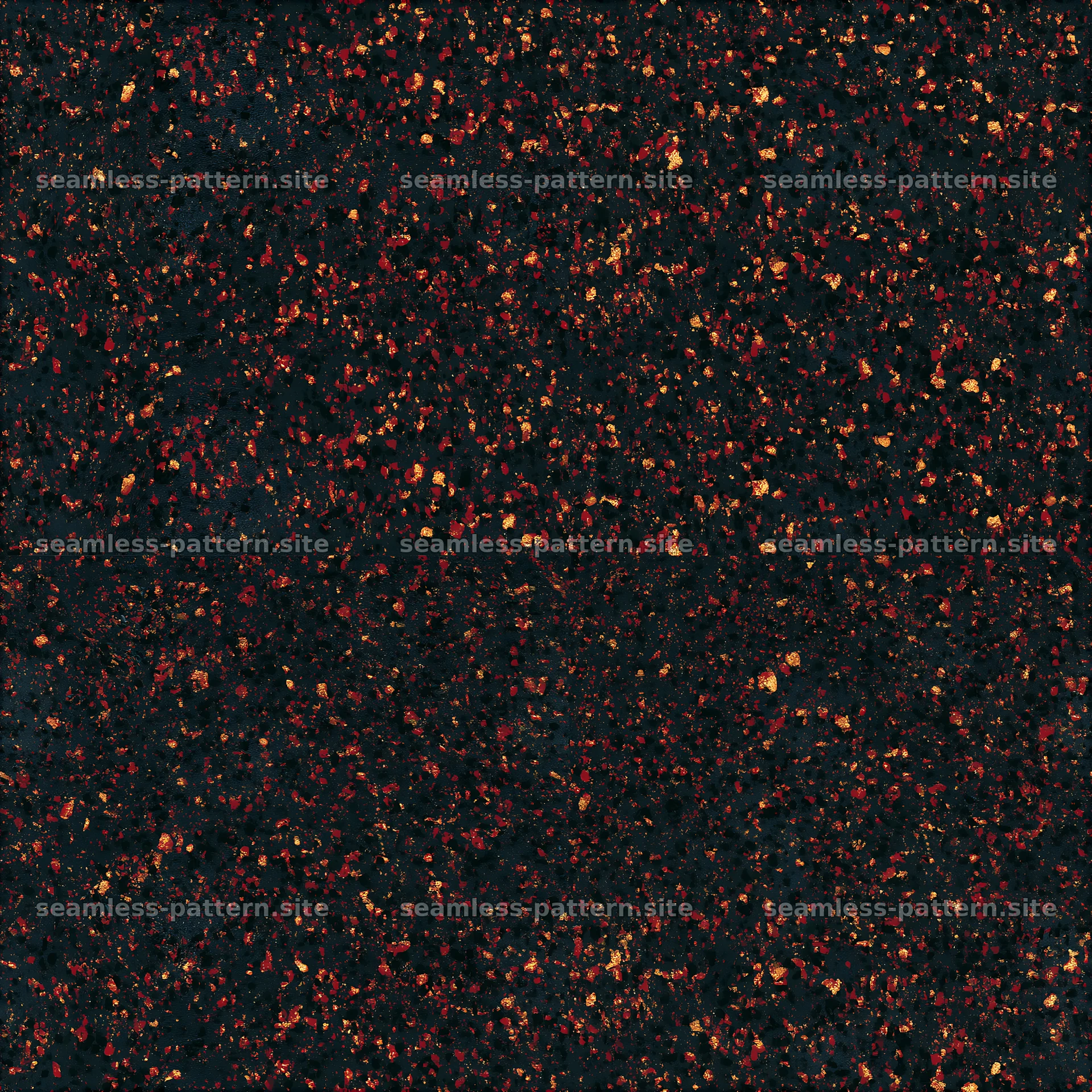 Speckled black red gold seamless texture fills the surface with — seamless tileable pattern at 8192x8192