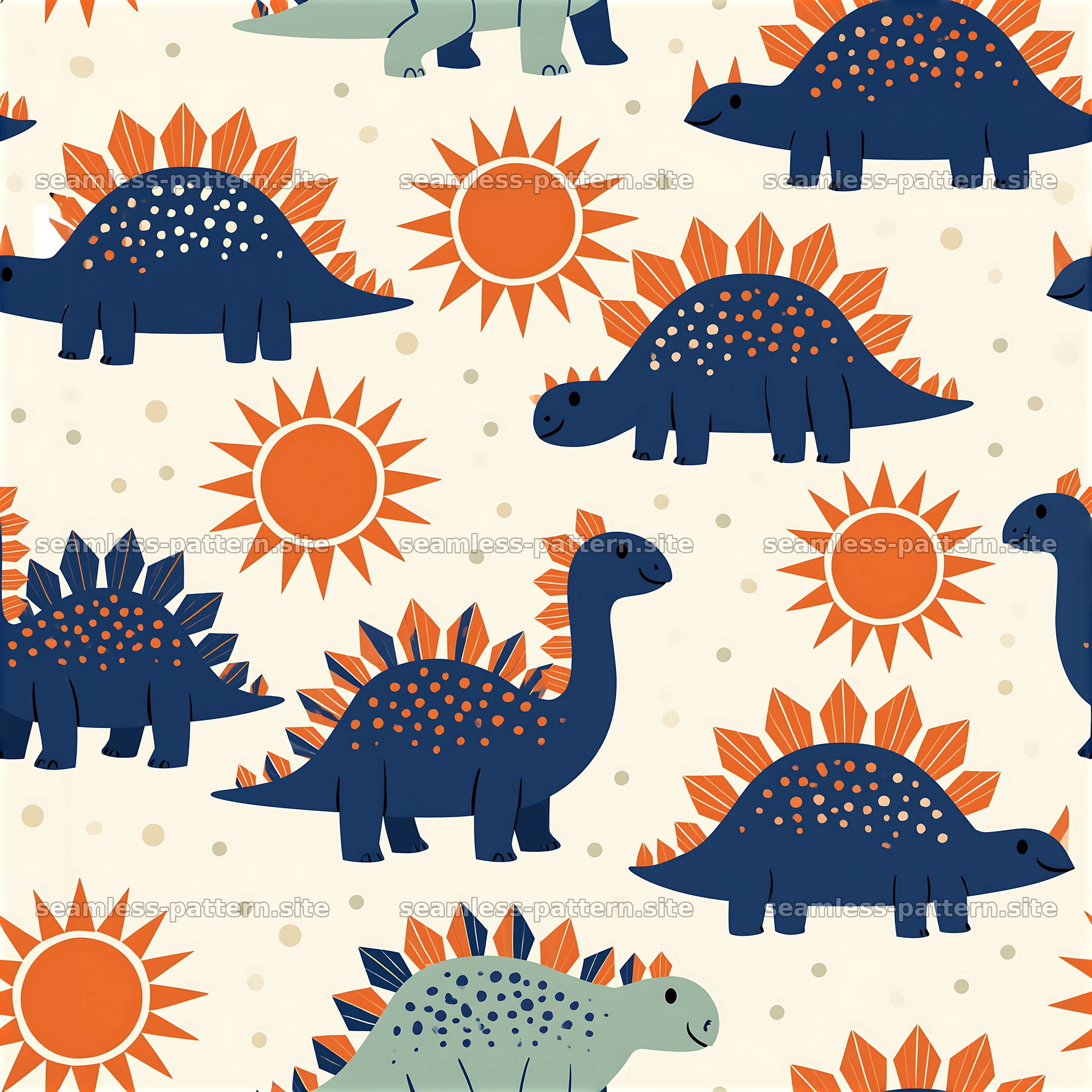 Cute dinosaur seamless pattern in a playful design suitable for children — seamless tileable pattern at 8192x8192