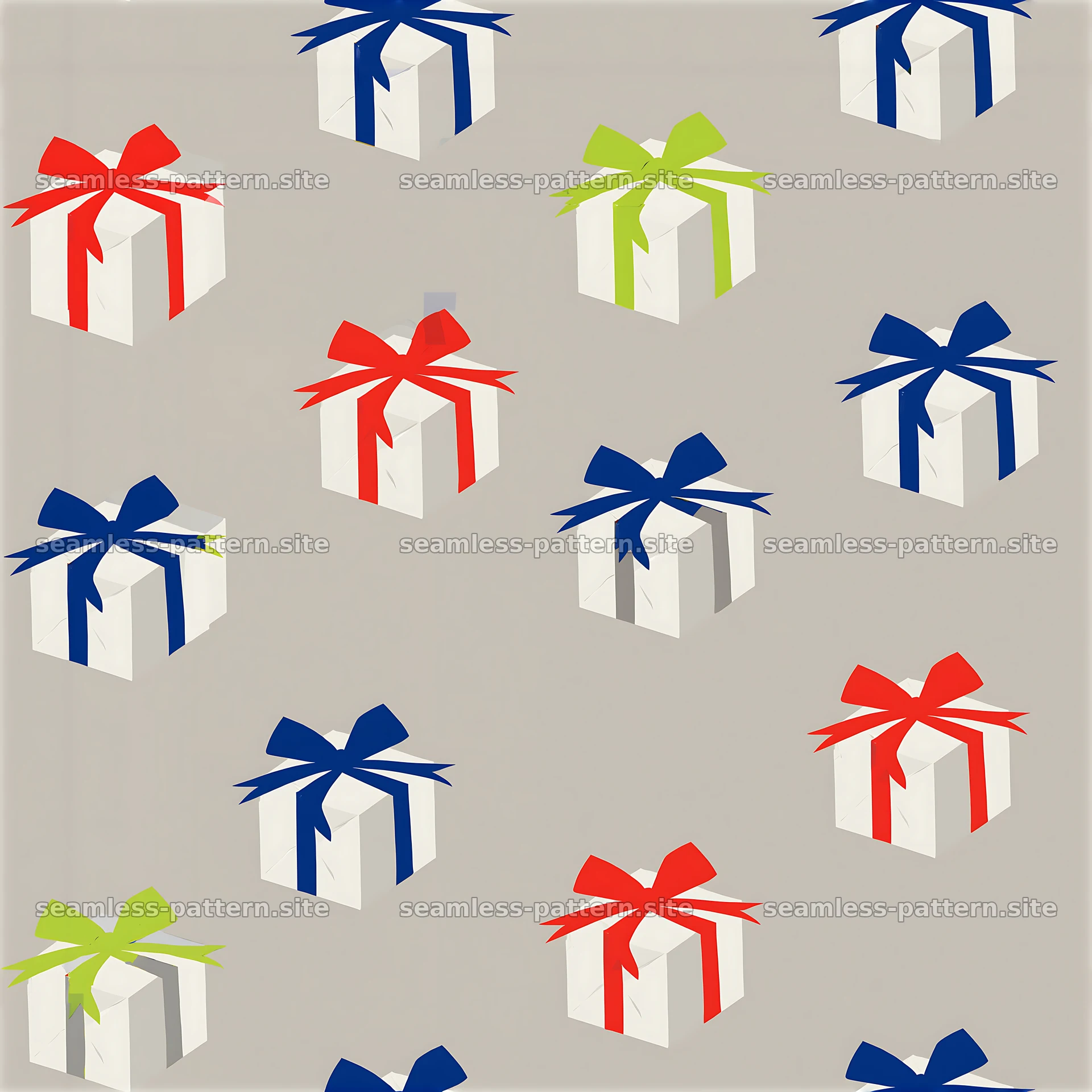Bright Gift Boxes and Bows Seamless Pattern — seamless tileable pattern at 8192x8192