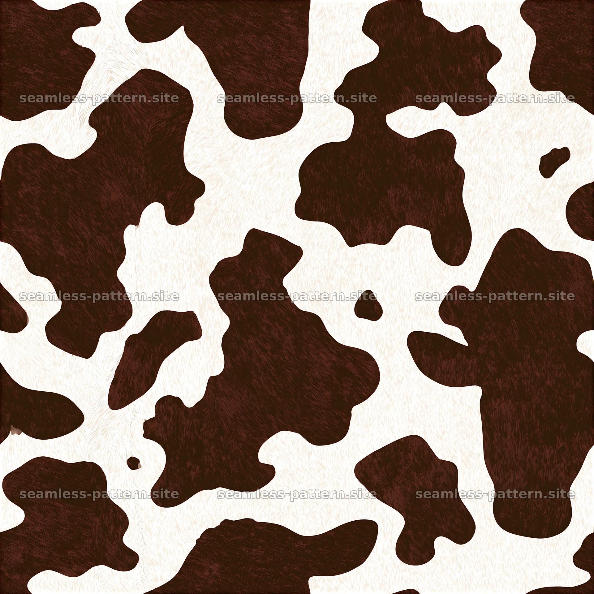 Seamless brown and white cowhide pattern in a repeating design — seamless tileable pattern at 8192x8192