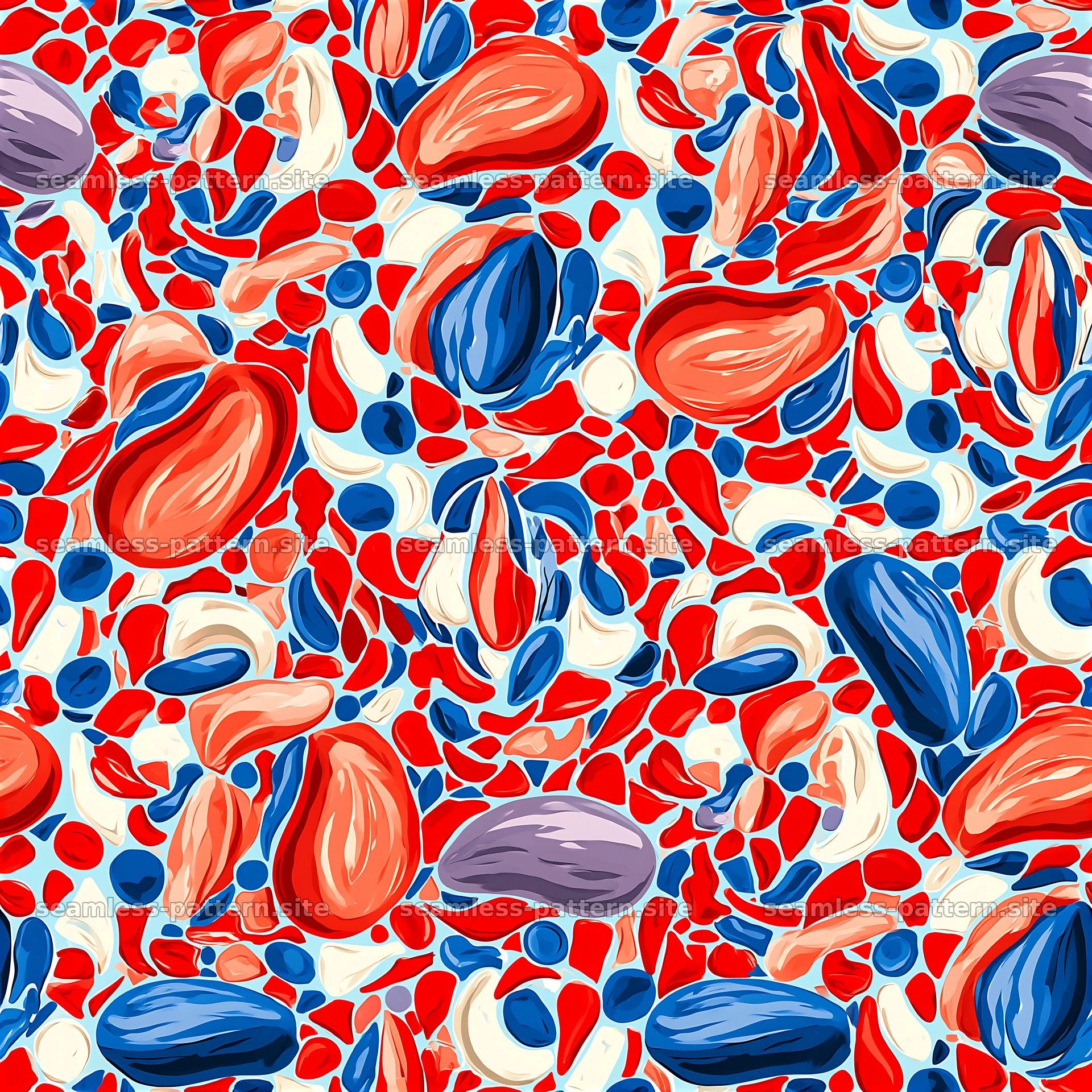 Colorful Confetti Seamless Pattern with Abstract Shapes — seamless tileable pattern at 8192x8192