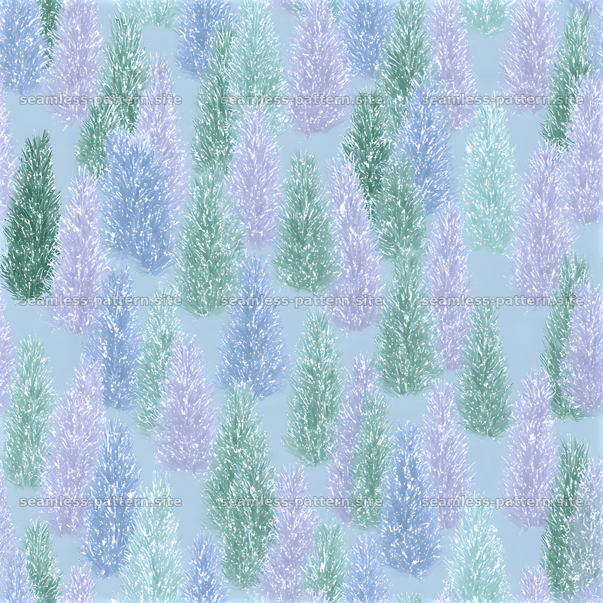 Pastel Tinsel Christmas Tree Seamless Pattern — seamless tileable pattern at 8192x8192