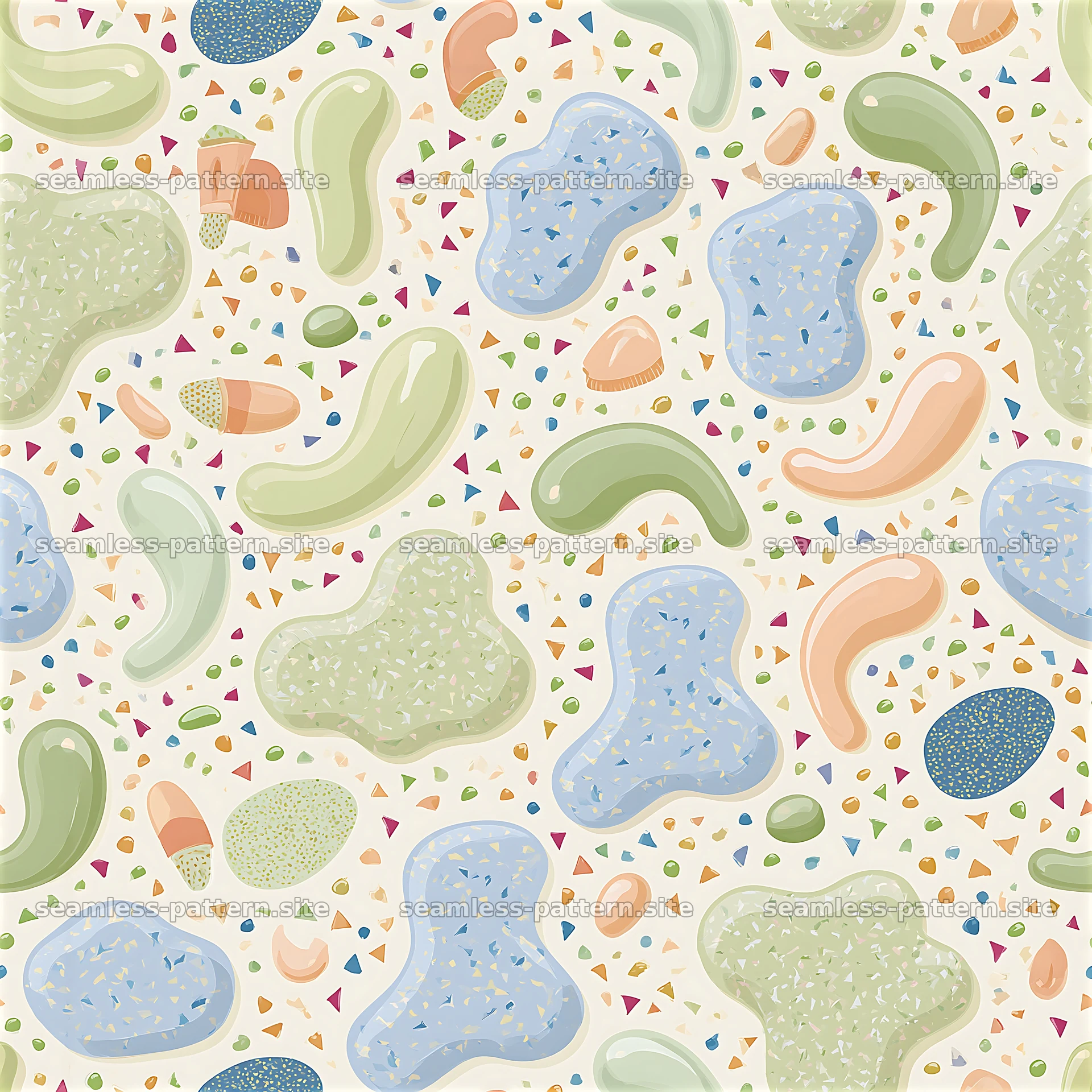 Funky and colorful seamless pattern with abstract shapes — seamless tileable pattern at 8192x8192