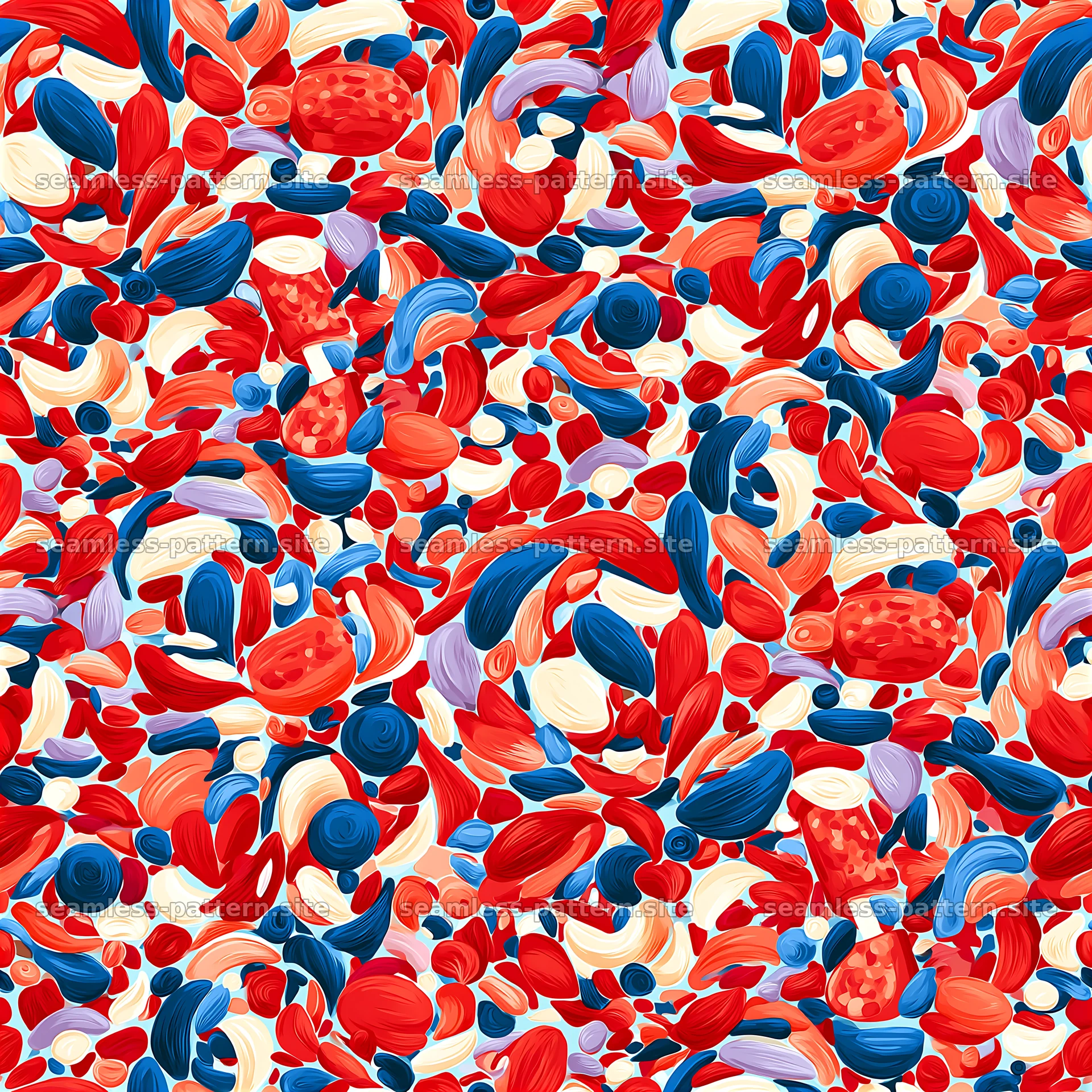 Colorful abstract vegetable collage seamless pattern — seamless tileable pattern at 8192x8192
