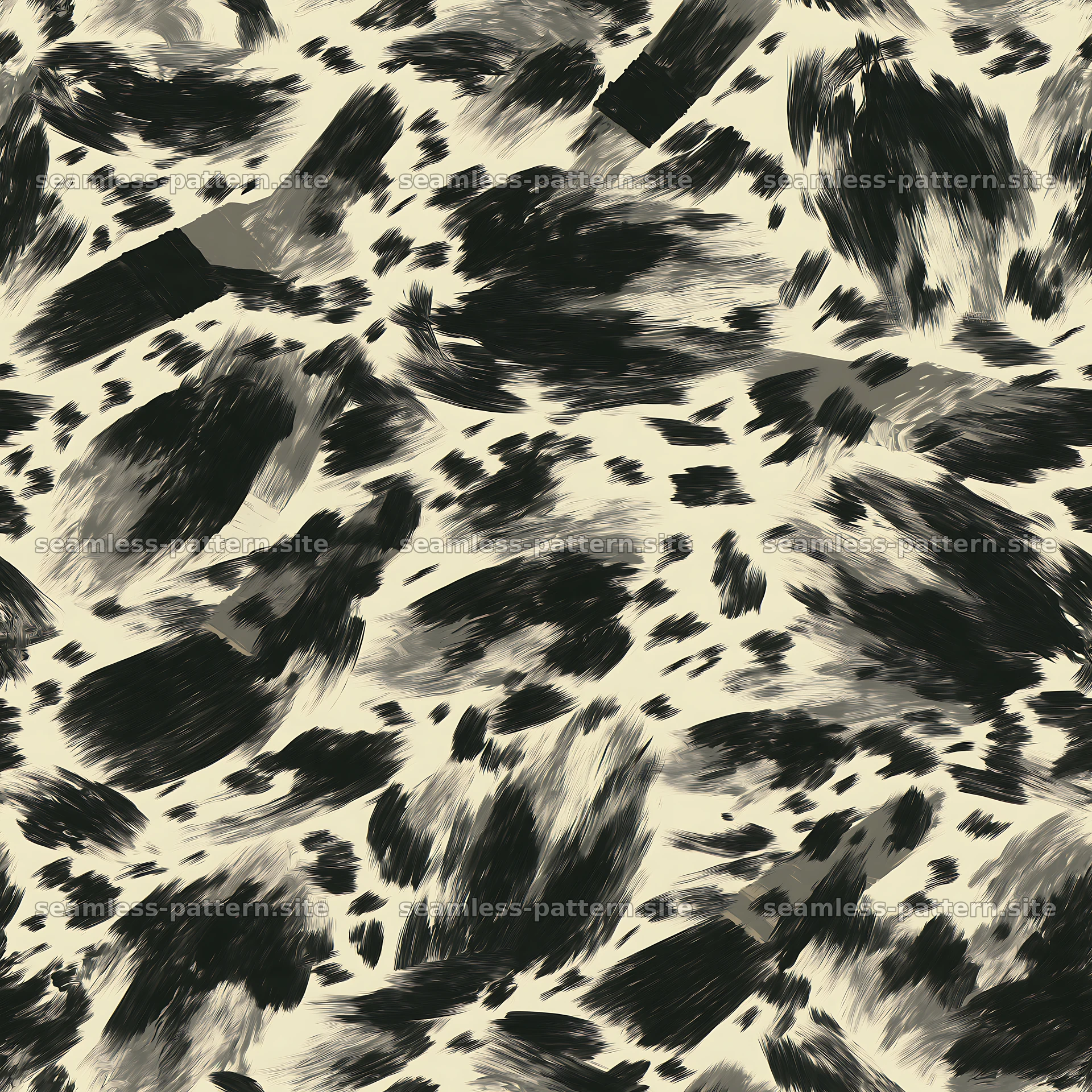 Seamless black camouflage brushstroke pattern for textiles — seamless tileable pattern