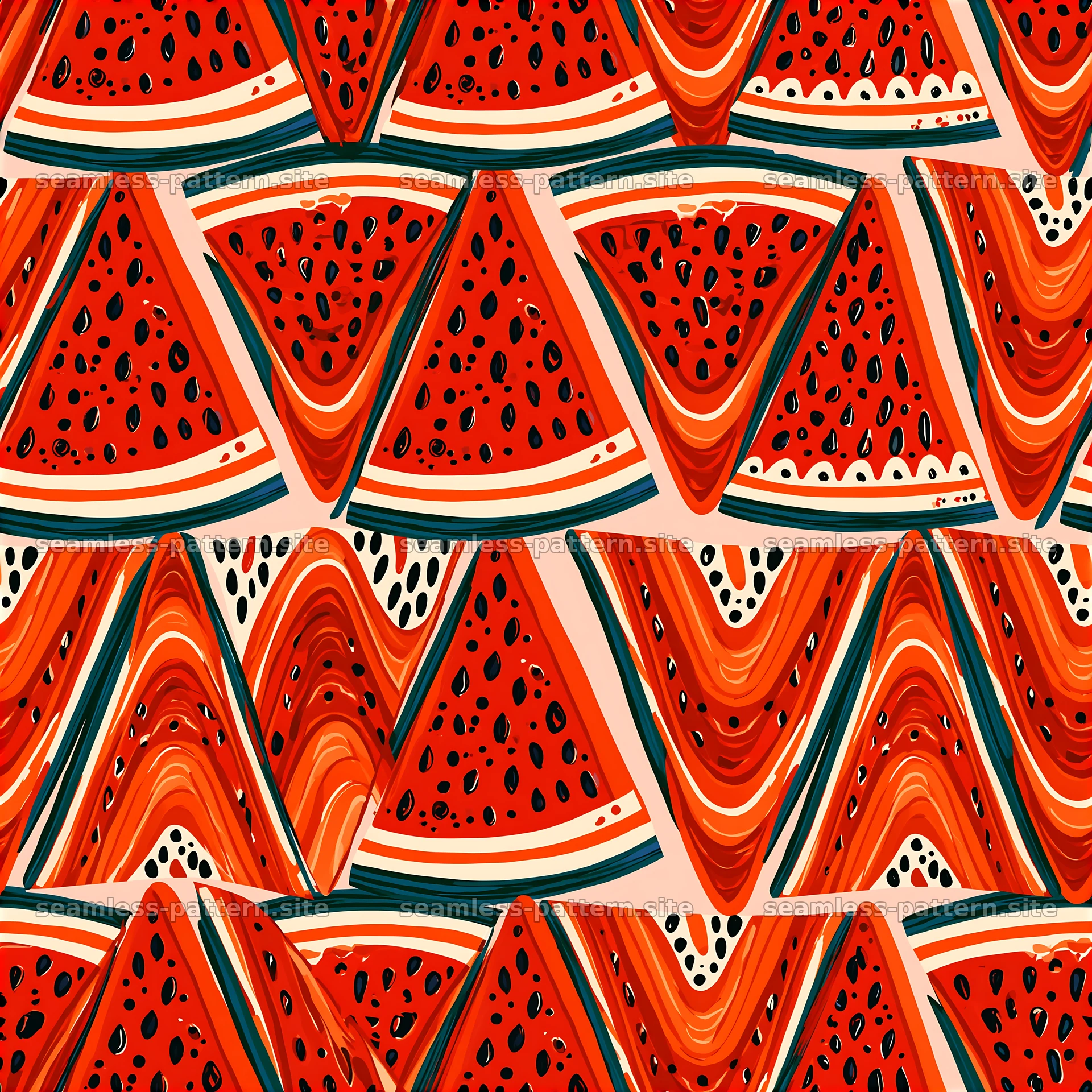 Colorful Watermelon Slice Seamless Pattern — seamless tileable pattern at 8192x8192