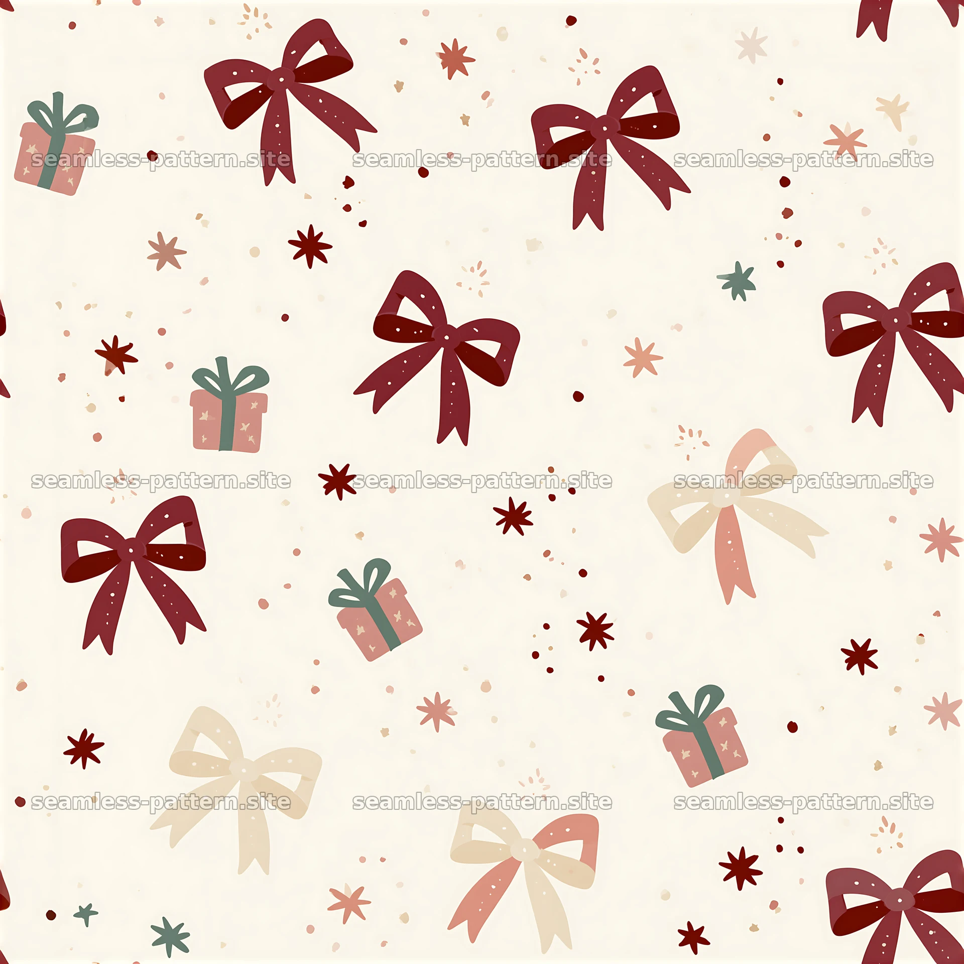 Birthday Gift and Bow Minimalist Seamless Pattern — seamless tileable pattern at 8192x8192