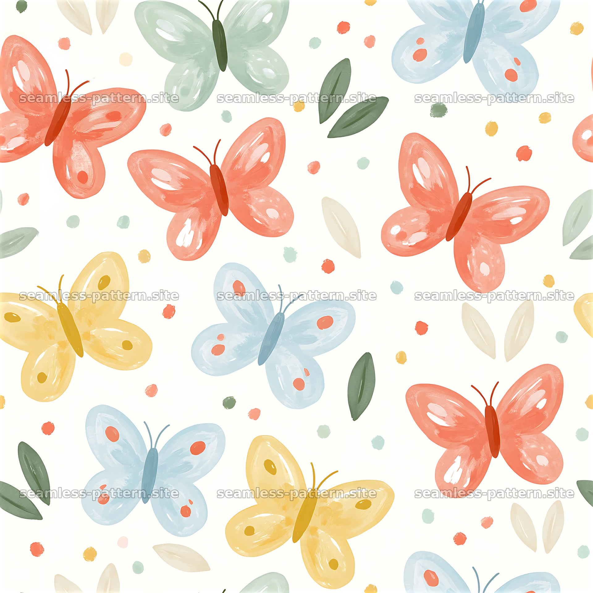 Colorful butterfly seamless pattern for kids — seamless tileable pattern at 8192x8192