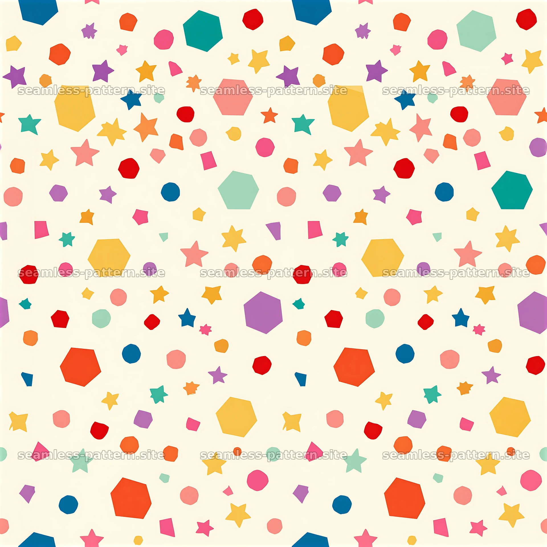 Colorful Geometric Seamless Pattern for Kids — seamless tileable pattern at 8192x8192