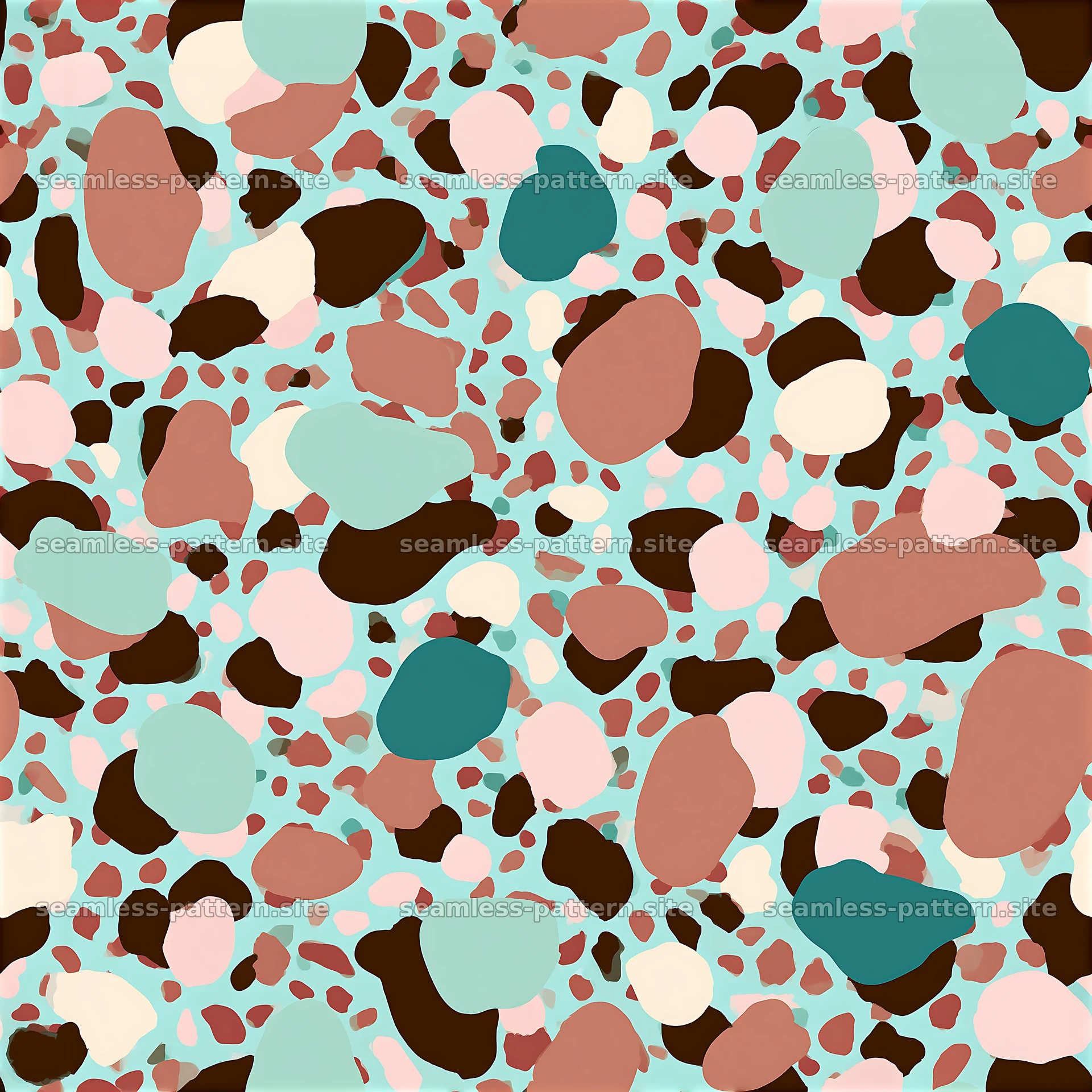 Seamless irregular spot pattern featuring earthy tones and soft colors — seamless tileable pattern at 8192x8192