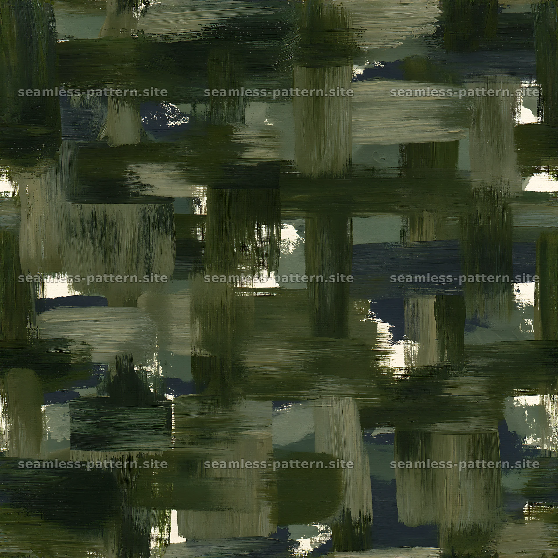 Seamless green camouflage brushstroke pattern — seamless tileable pattern