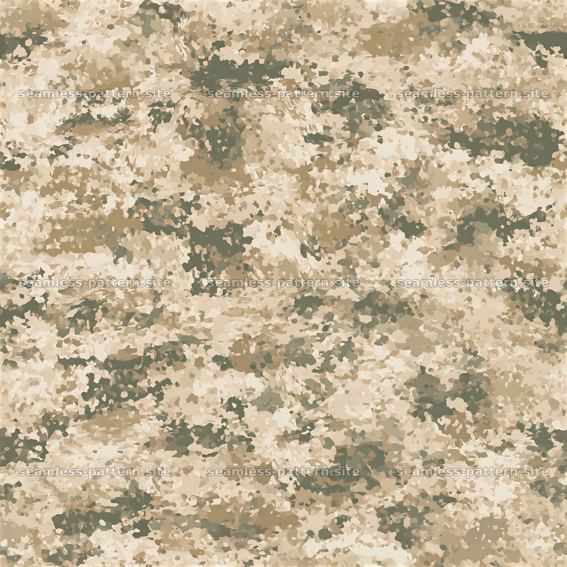 Seamless desert camouflage pattern with shades of brown and green — seamless tileable pattern at 8192x8192