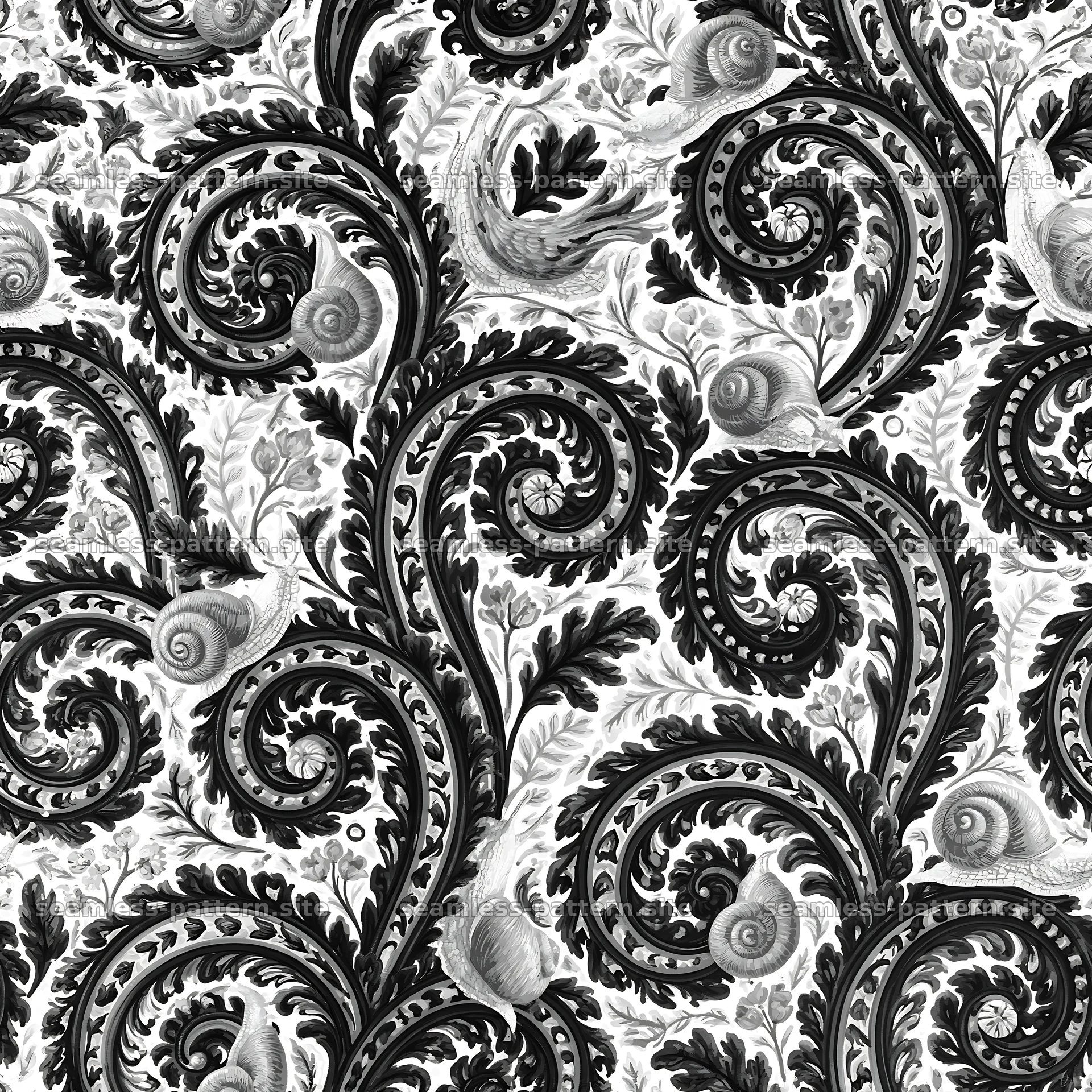 Red snail woodland seamless texture for fabric and wallpaper — seamless tileable pattern