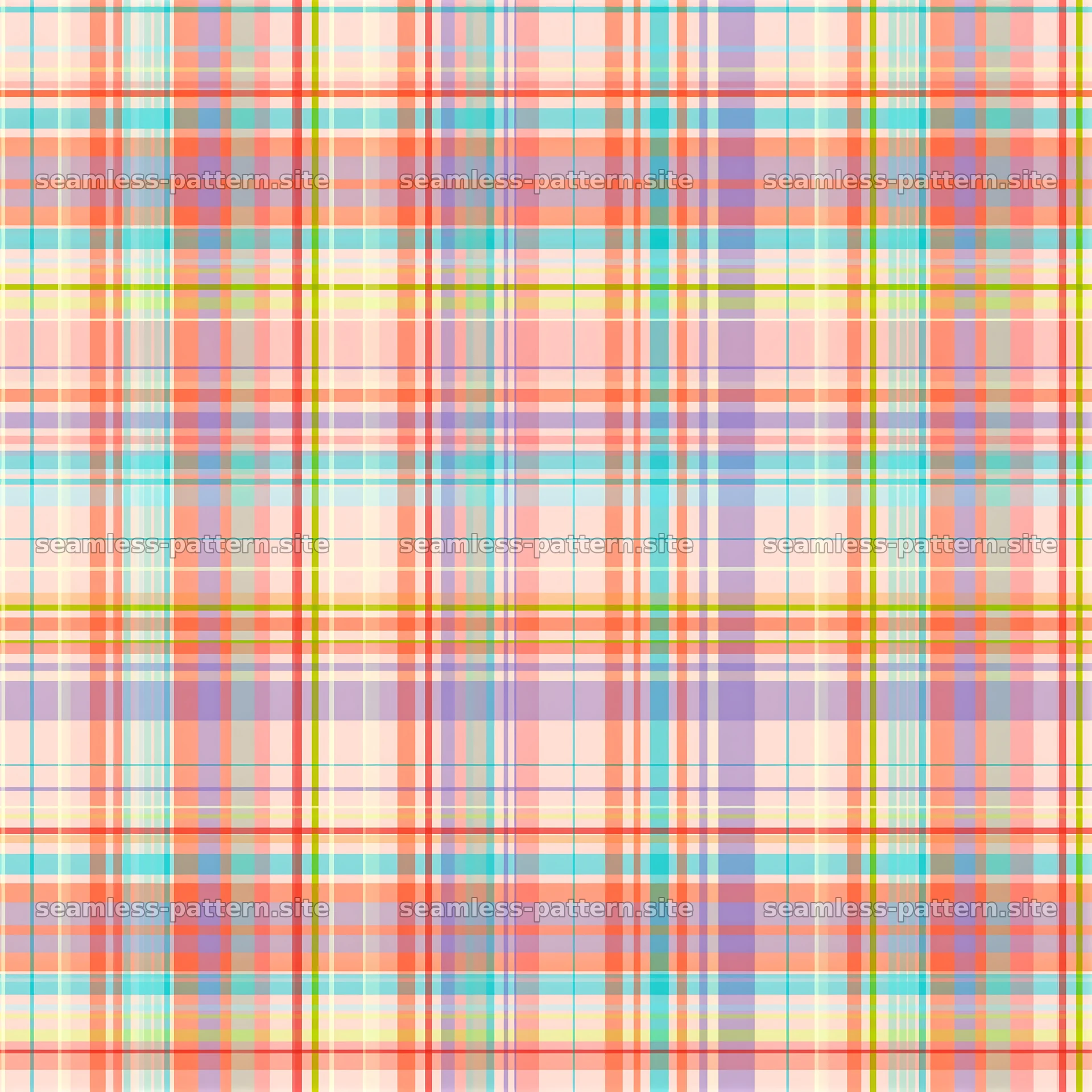 Colorful seamless plaid pattern in soft pastel hues — seamless tileable pattern at 8192x8192