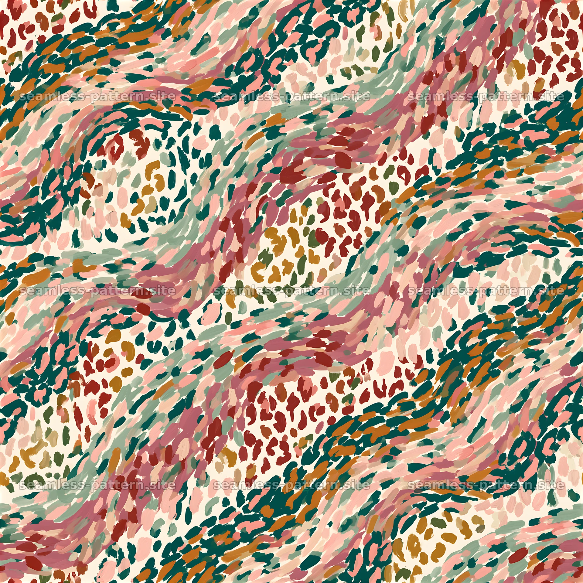 Colorful leopard seamless pattern with wavy abstract design — seamless tileable pattern at 8192x8192