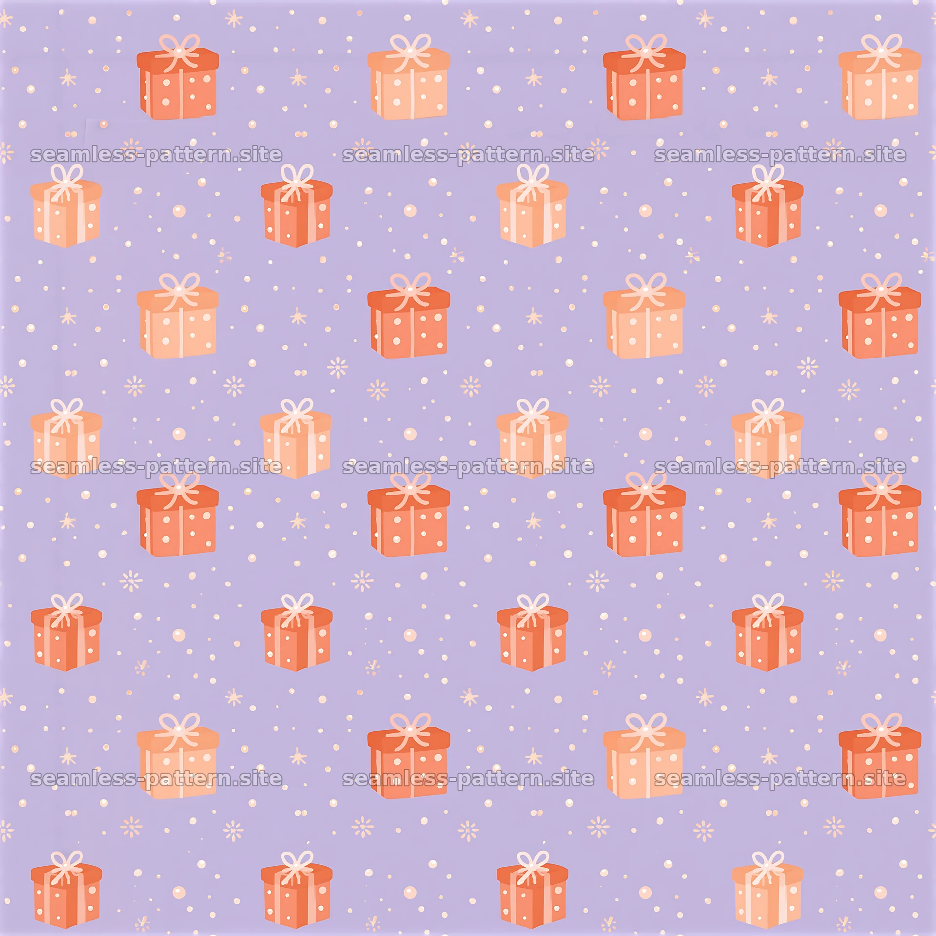 Colorful gift boxes on a purple background design — seamless tileable pattern at 8192x8192