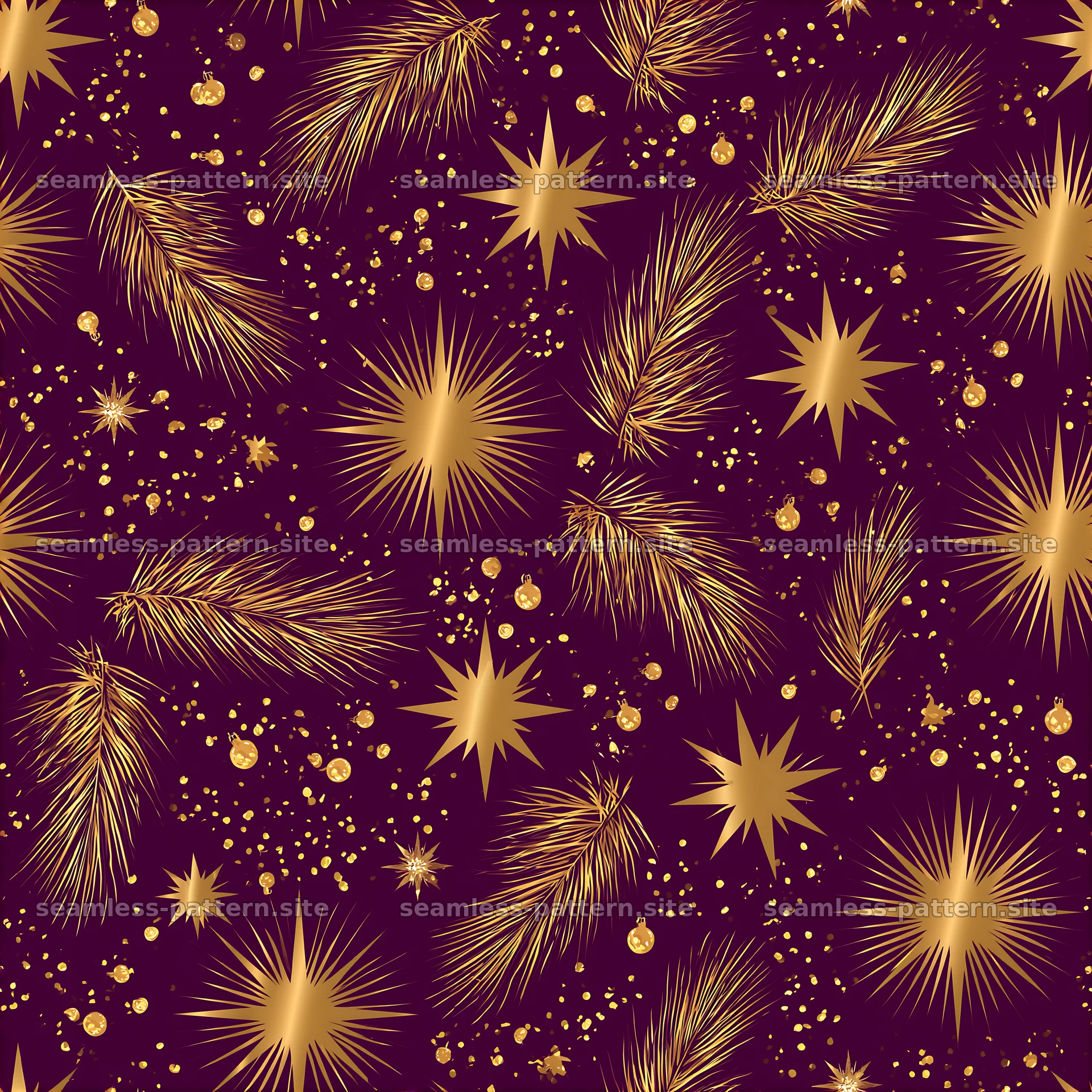 Elegant gold and deep purple seamless pattern for festive designs — seamless tileable pattern at 8192x8192