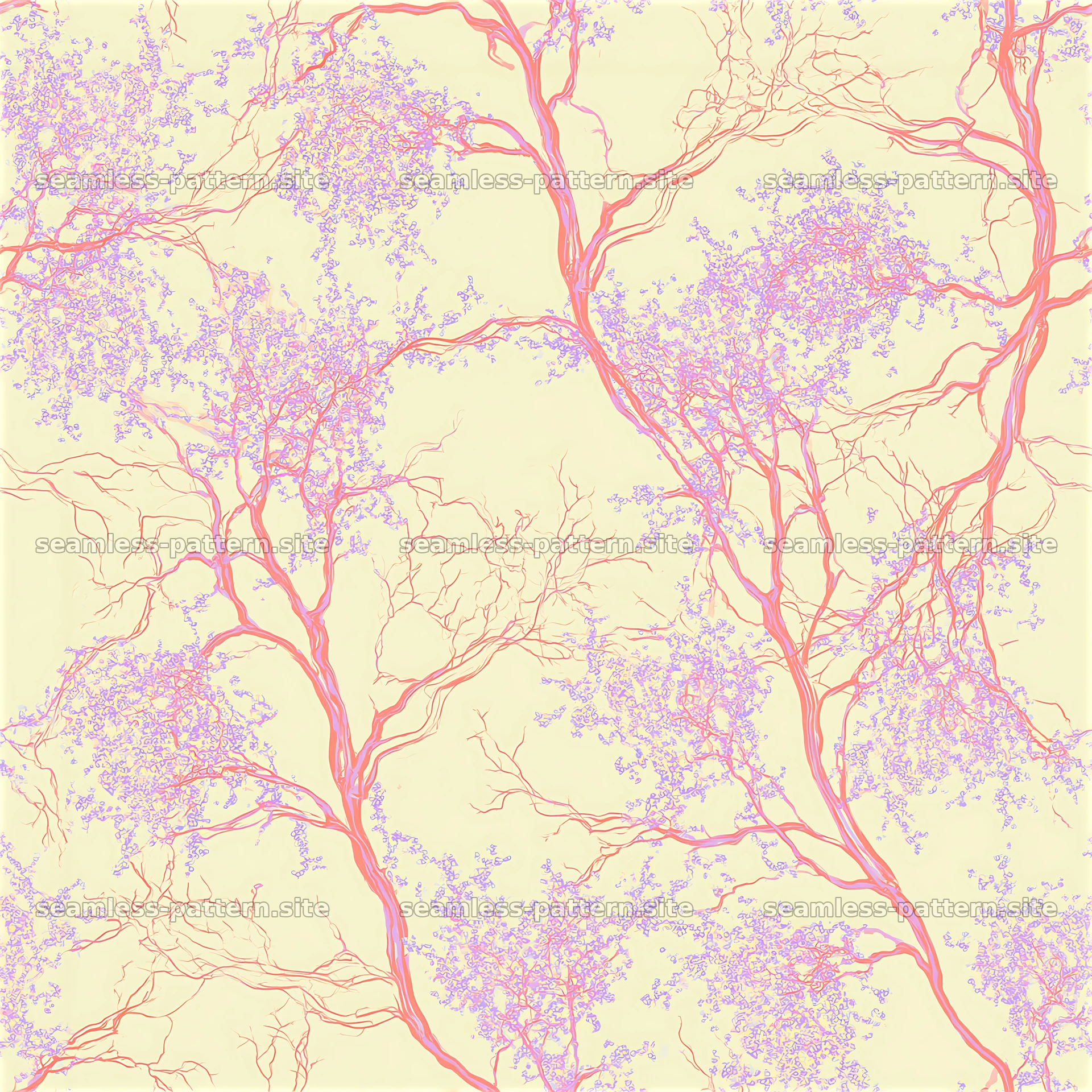 Pastel veined stone repeat pattern with flowing branches — seamless tileable pattern at 8192x8192