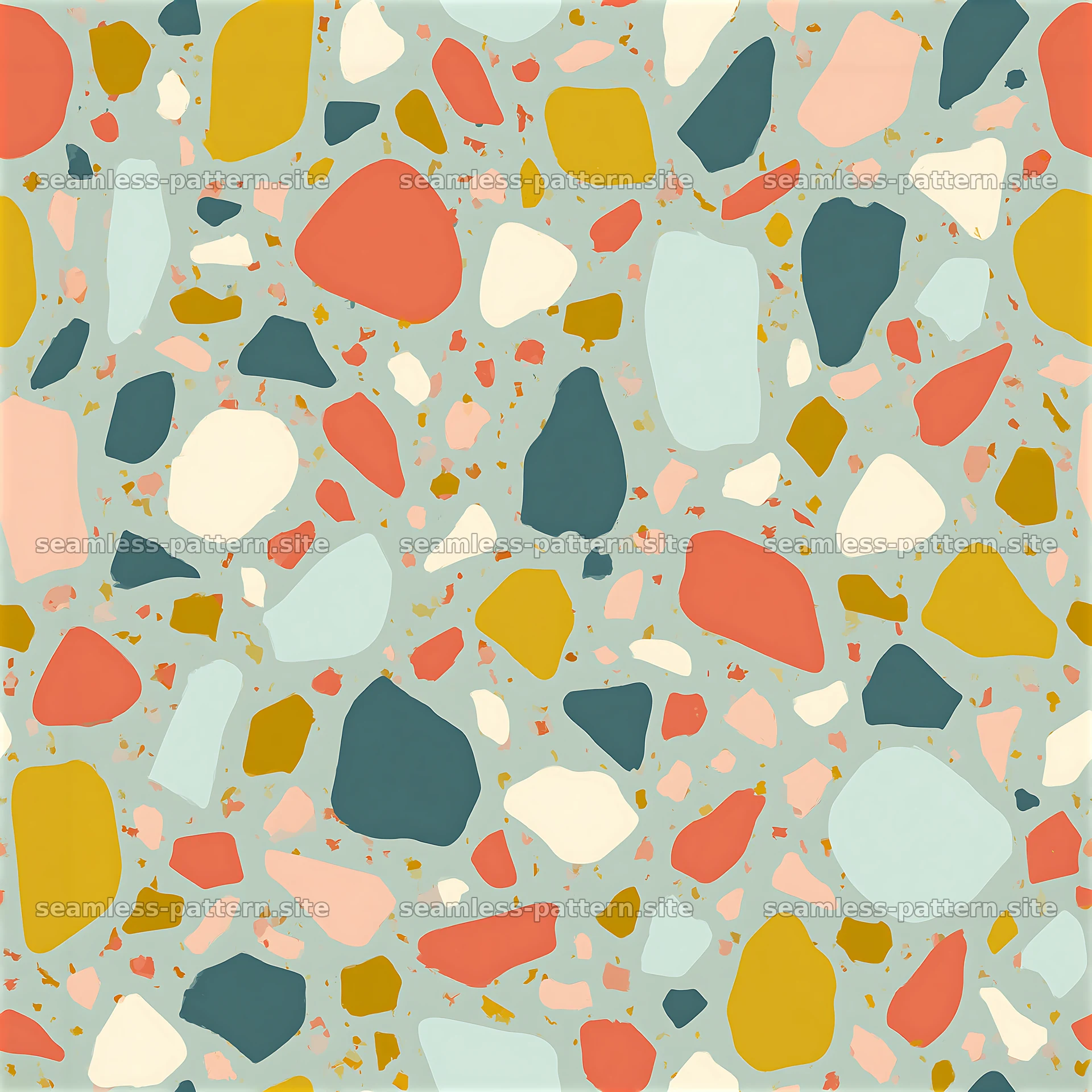 Colorful Terrazzo Shapes Seamless Pattern — seamless tileable pattern at 8192x8192