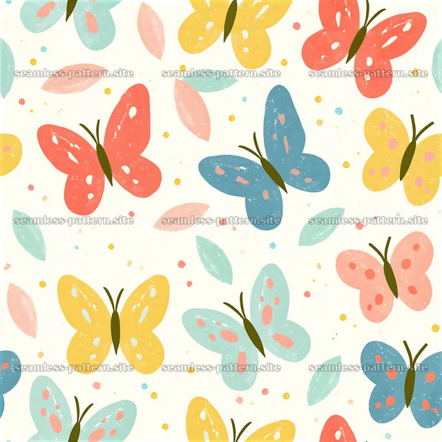 Cute Colorful Butterfly Seamless Pattern for Kids — seamless tileable pattern