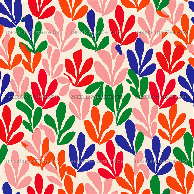 Colorful Abstract Leaf Sprig Seamless Pattern — seamless tileable pattern