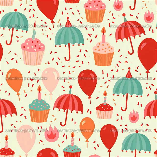 Birthday Party Celebration Seamless Pattern — seamless tileable pattern