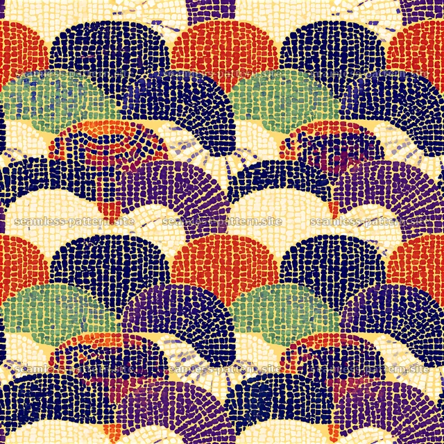 Colorful Seashell Mosaic Seamless Pattern — seamless tileable pattern
