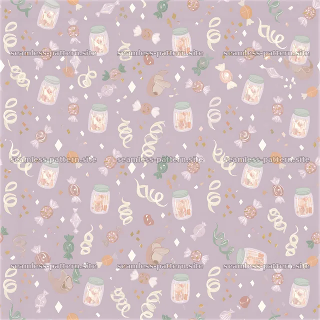 Colorful jars and decorative elements seamless pattern design — seamless tileable pattern