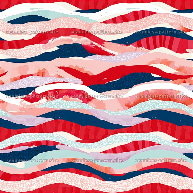 Colorful abstract wavy seamless pattern with various hues — seamless tileable pattern