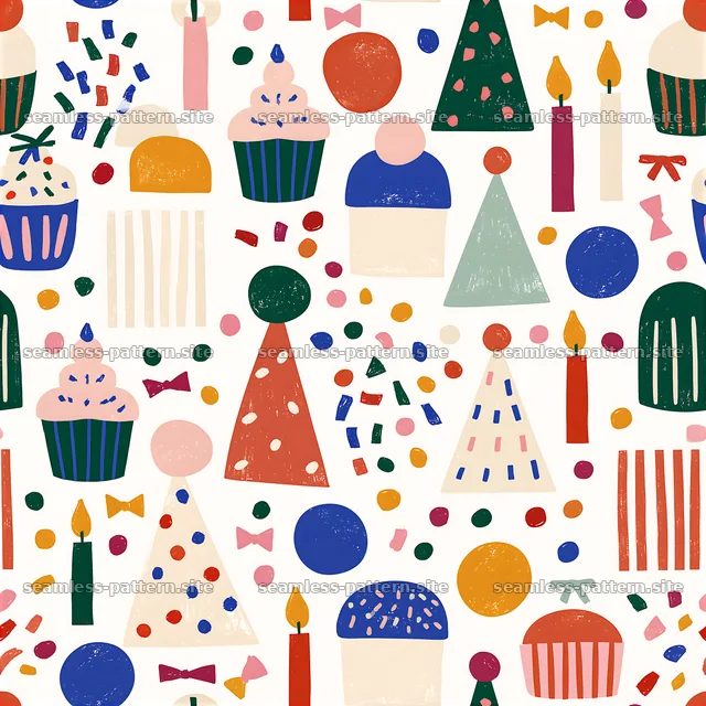 Colorful Birthday Celebration Seamless Pattern — seamless tileable pattern