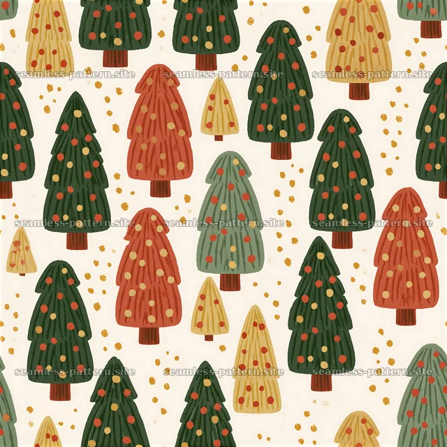 Nordic Christmas Tree Seamless Pattern — seamless tileable pattern