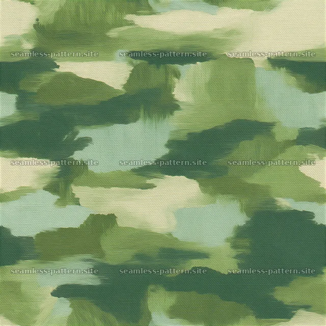 Green camouflage canvas tileable pattern with brushstroke effect — seamless tileable pattern