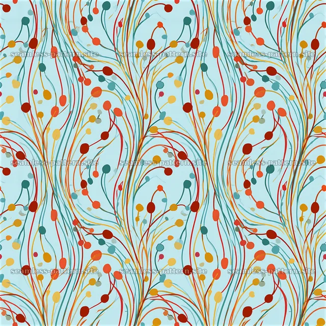 Vibrant Organic Line and Dot Seamless Pattern — seamless tileable pattern
