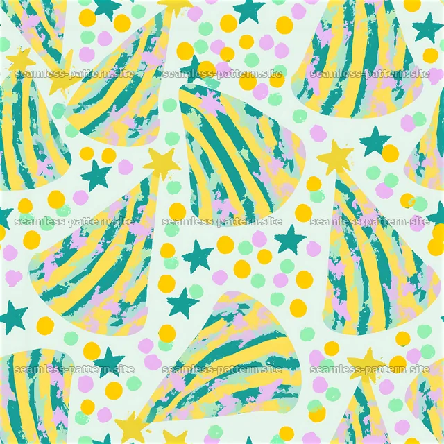 Colorful birthday party hats seamless pattern for celebrations — seamless tileable pattern