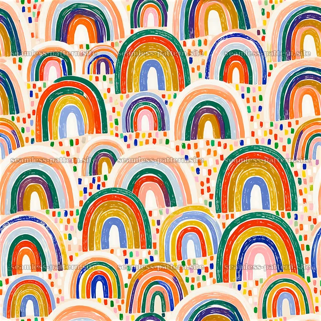 Colorful Rainbow Arches Seamless Pattern — seamless tileable pattern