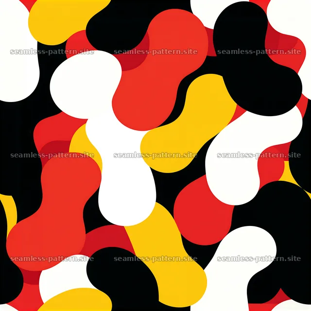 Bold abstract bean shapes seamless pattern in vibrant colors — seamless tileable pattern