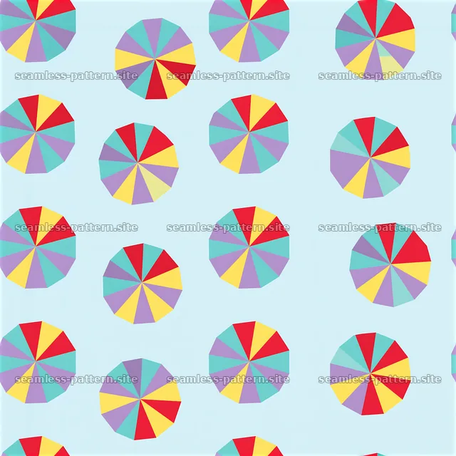 Colorful beach umbrellas seamless pattern on light blue background — seamless tileable pattern