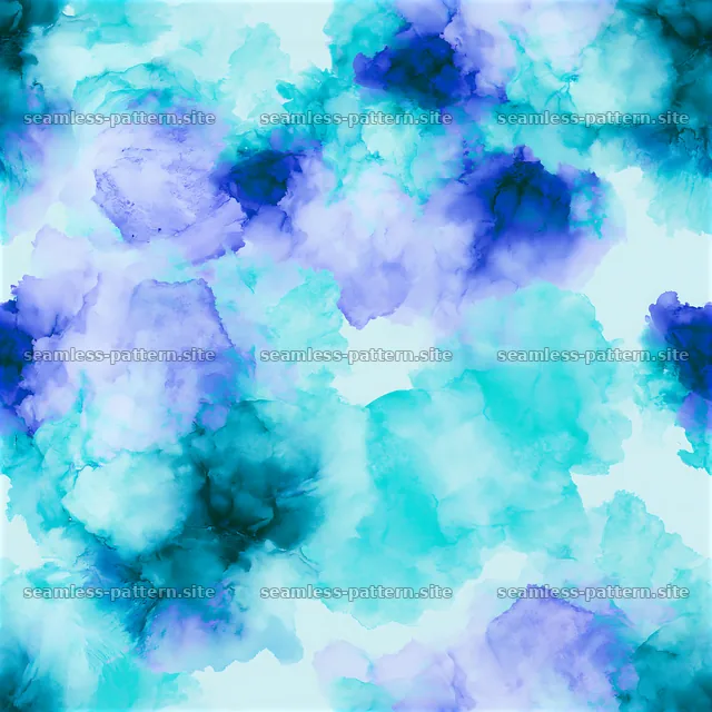 Seamless watercolor abstract pattern featuring shades of blue and green — seamless tileable pattern
