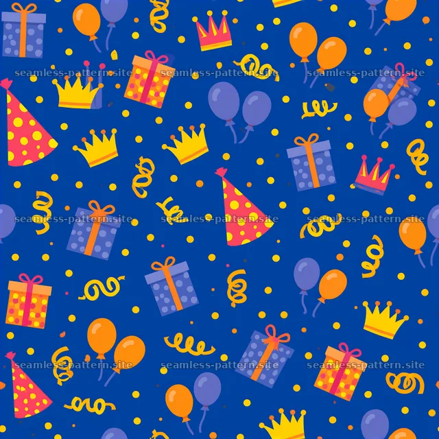 Colorful Birthday Party Supplies Seamless Pattern — seamless tileable pattern
