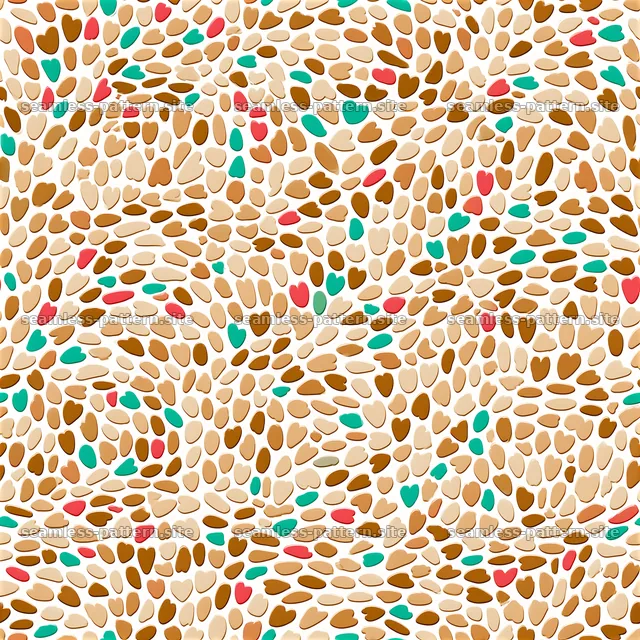 Colorful seamless pattern with hearts and abstract shapes — seamless tileable pattern